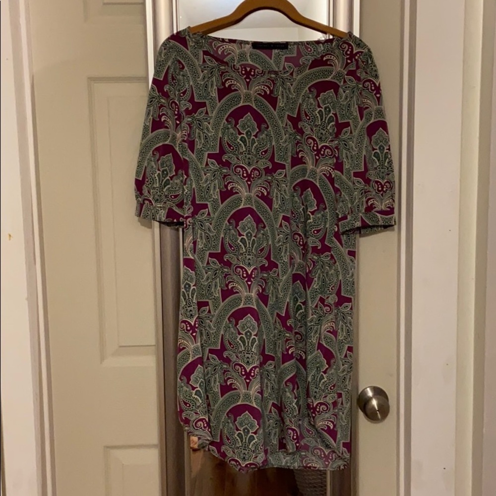 3/4 length sleeve shift dress